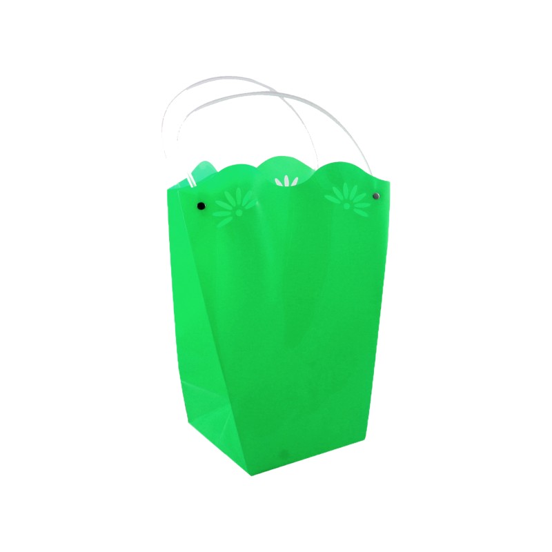 Buste Verde In Ppl A Vaso C/Manico 25x33x15 1 Pz