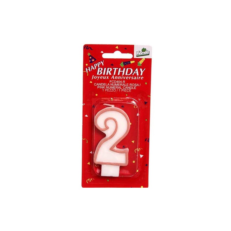 Candelina  n.2 rosa  1 pz