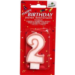 Candelina  n.2 rosa  1 pz