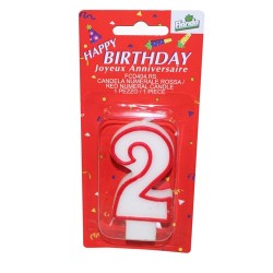 Candelina  n.2 rossa 1 pz