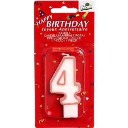 Candelina  n.4  rosa  1 pz