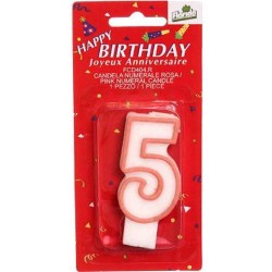 Candelina  n.5  rosa  1 pz