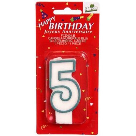 Candelina  n.5 celeste  1 pz