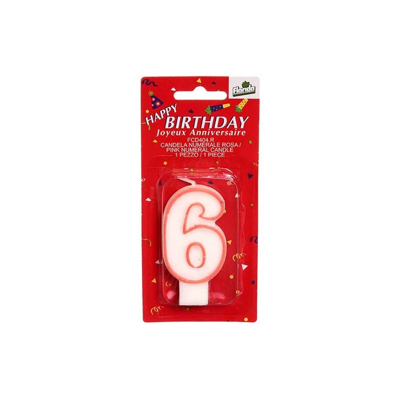 Candelina  n.6  rosa  1 pz