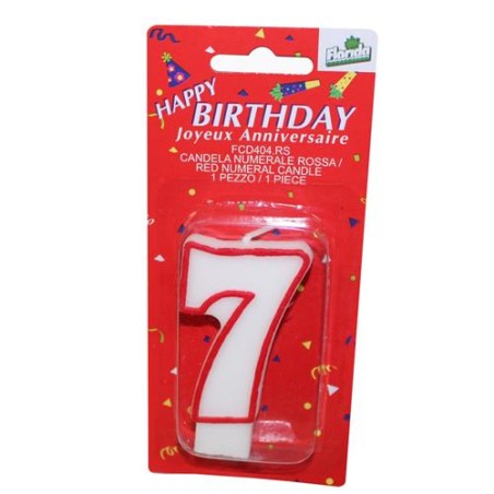 Candelina  n.7 rossa 1 pz