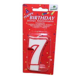 Candelina  n.7 rossa 1 pz