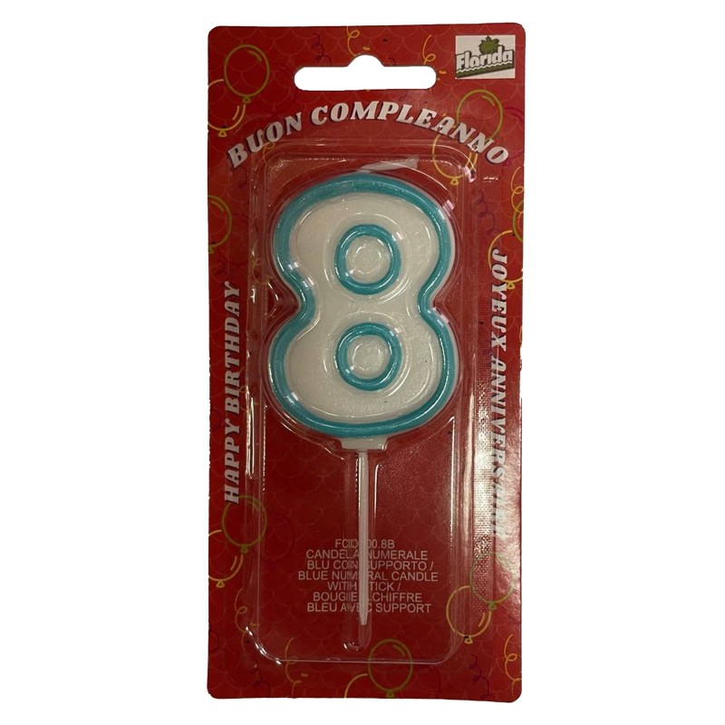 Candelina  n.8  celeste  1 pz