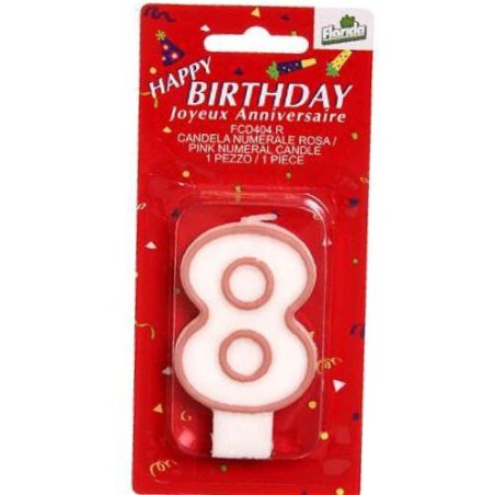 Candelina  n.8 rosa  1 pz
