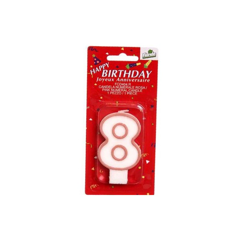 Candelina  n.8 rosa  1 pz
