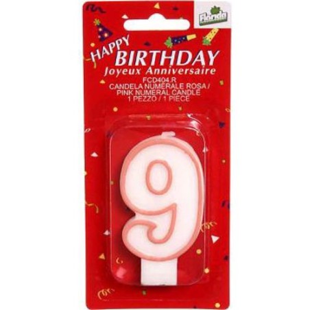 Candelina  n.9 rosa  1 pz