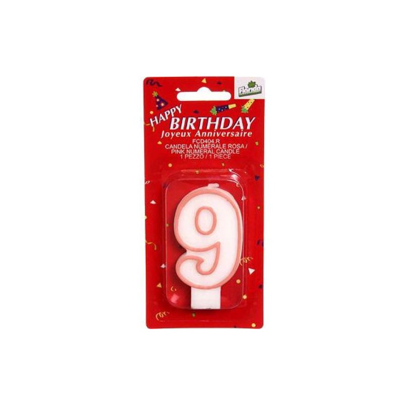 Candelina  n.9 rosa  1 pz