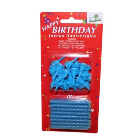 Candelina singola celeste da 24  1 pz