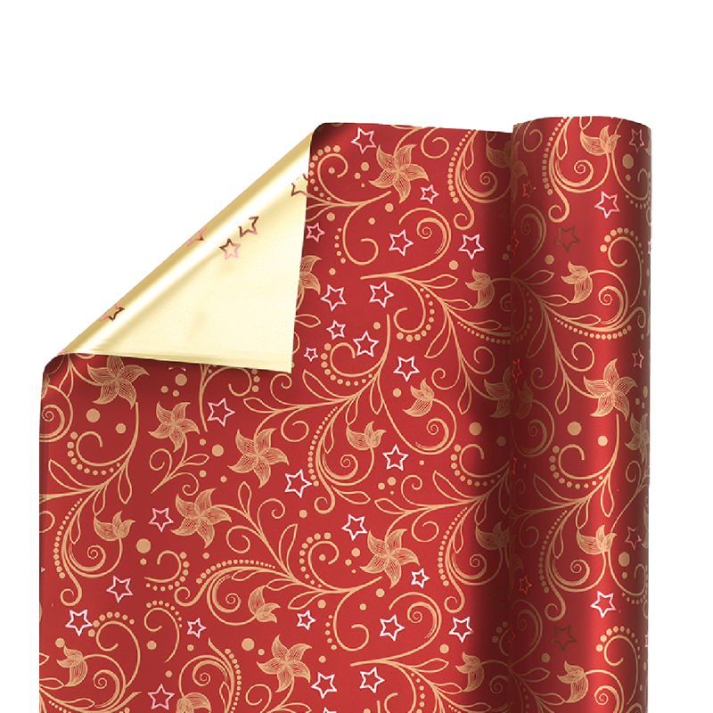 Carta regalo natale a rotolo astro rosso art.b-v50a1 35 my  0,70x25 mt 1 pz