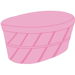 Cassetta Legno Ovale Rosa 42x24x20 1 Pz