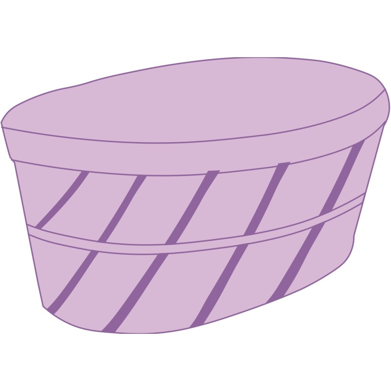 Cassetta Legno Ovale Viola 42x24x20 1 Pz