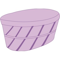 Cassetta Legno Ovale Viola 42x24x20 1 Pz