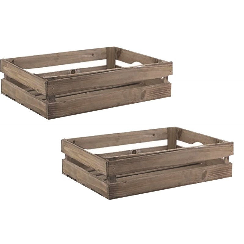 Cassetta Rettangolare A Stecche Invecchiato 37x27x9 1 Pz