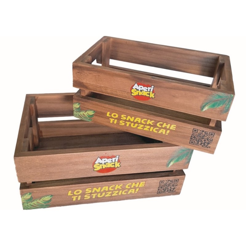 Cassettine di Legno Set da 2 Aperisnack 1 pz