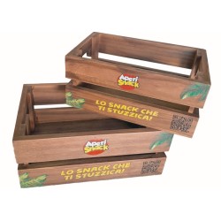 Cassettine di Legno Set da 2 Aperisnack 1 pz