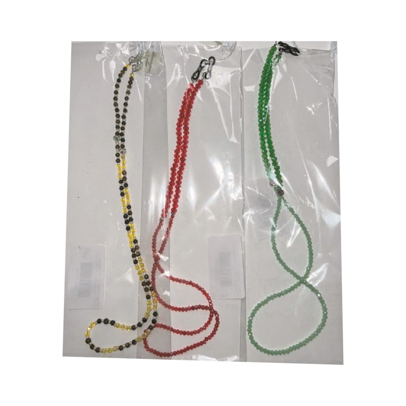 Catenella per occhiali donna perline e strass   1 pz