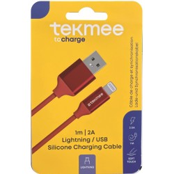 CAVO RICARICA LIGHTNING/USB SILICONE COLORI ASS.1 MT/2A ART.40430314 1 PZ