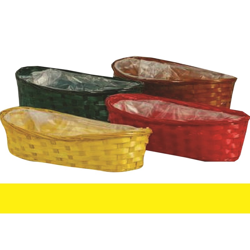 Cestino Vimini Ovale Giallo 13x25x7 1 Pz