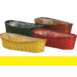 Cestino Vimini Ovale Giallo 13x25x7 1 Pz