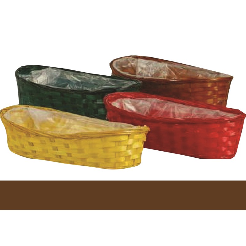 Cestino Vimini Ovale Marrone 13x25x7 1 Pz