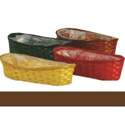 Cestino Vimini Ovale Marrone 13x25x7 1 Pz