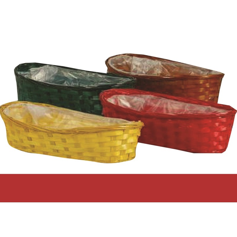 Cestino Vimini Ovale Rosso 13x25x7 1 Pz