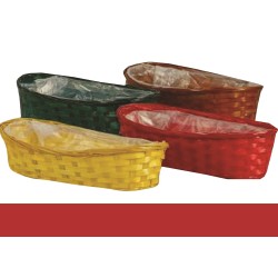 Cestino Vimini Ovale Rosso 13x25x7 1 Pz