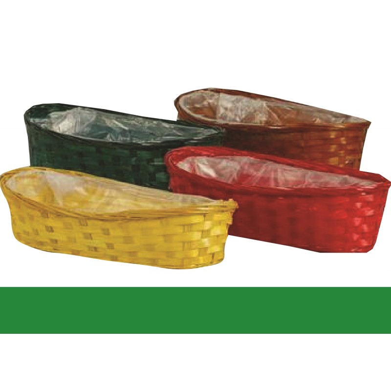 Cestino Vimini Ovale Verde 13x25x7 1 Pz