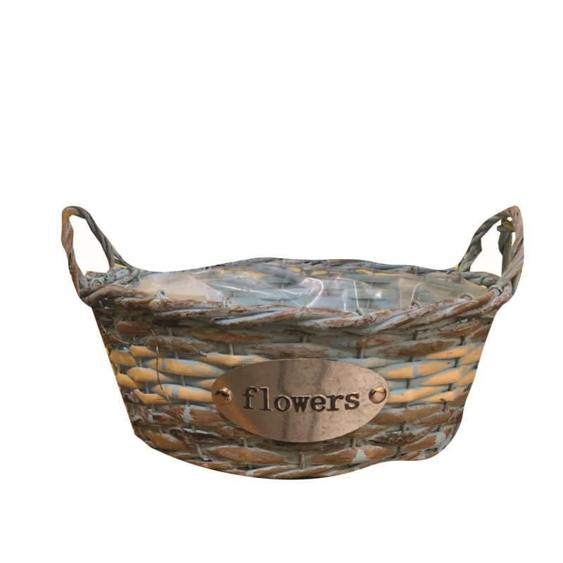 Cesto Vimini Flowers Diam. 18x9 H 1 Pz