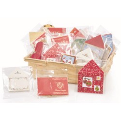 Chiudipacco c/spago con cestino di legno  assortiti natalizio 50 cf x 6    1 pz