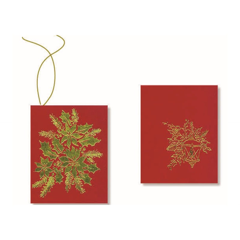 Chiudipacco c/spago rosso+oro  6x5  art.e9-002 100 pz