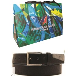 CINTURA UOMO PELLE NERA IN BORSETTA ART.2024/35 1 PZ