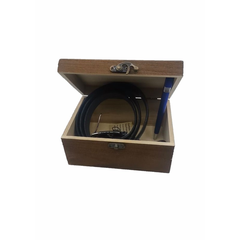 CINTURA UOMO PELLE TESTA DI MORO CON PENNA  IN BOX DI LEGNO ART.087/35  1 PZ