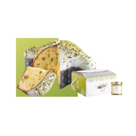 COLOMBA AL PISTACCHIO CON CREMA IN VASETTO COD. 70006 1 KG 1 PZ
