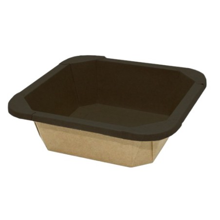 CONTENITORE IN CARTA KRAFT+ PE NERO 178X178X60 1200 ML  50 PZ