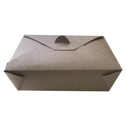 Contenitore monouso in carta+pe micronde  chiusura ad incastro19,7x14x6,3 art.hl-box3 50 pz