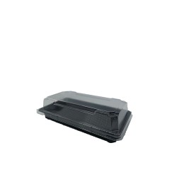 CONTENITORE PET BASE NERA+COP.TRASPARENTE 17X9X3  ART.287800  25 PZ