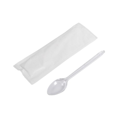 CUCCHIAIO GRANITA BIO IMBUSTATI SINGOLI TRASPARENTE  CM 15  500 PZ