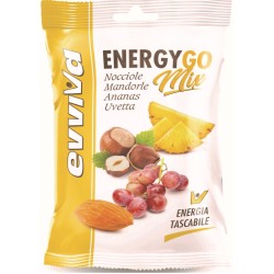 Energygo mix di nocciole, mandorle, ananas e uvetta evviva  gr 25 x24 pz