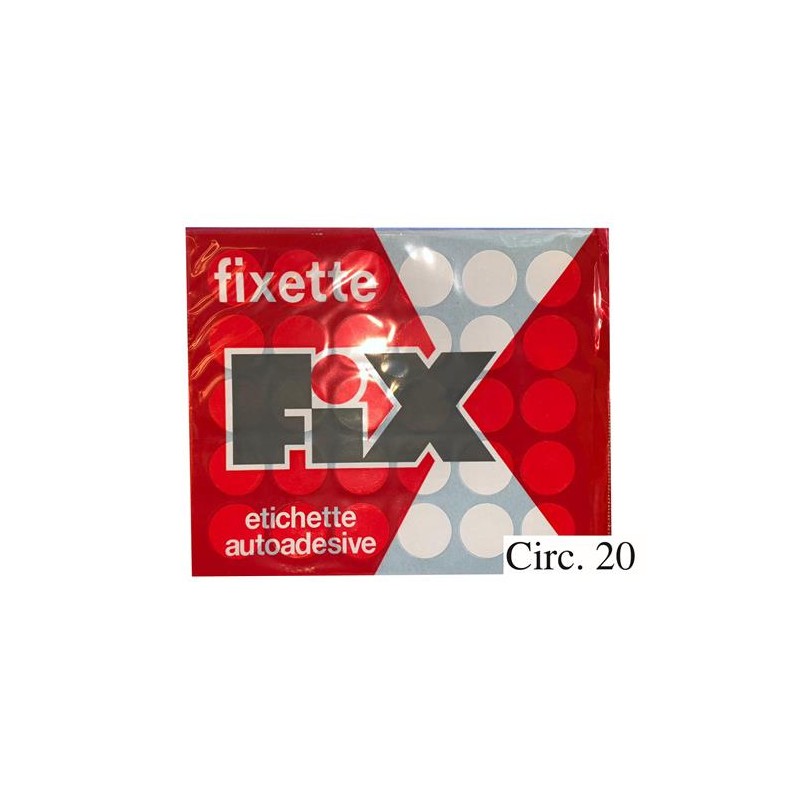 ETICHETTE ADESIVE  FIXETTE ROSSO  CIRC.20 1PZ
