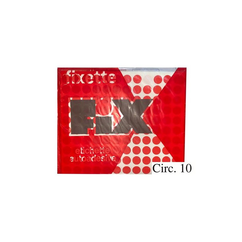 ETICHETTE ADESIVE ROSSO FIXETTE ART.190 CIRC.10 1PZ
