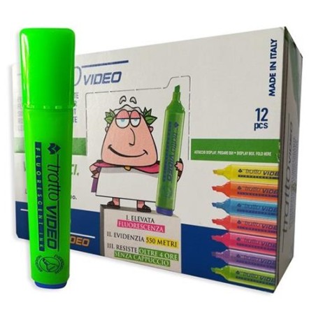 Evidenziatore Tratto Verde 12 pz