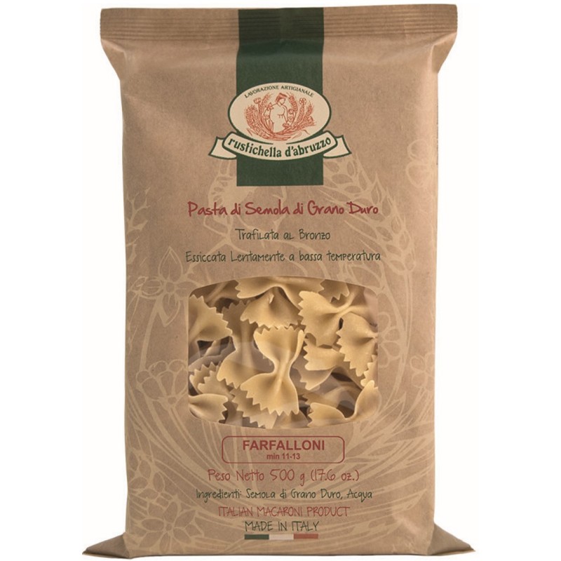 Farfalloni Pasta di Semola di Grano Duro Trailata al Bronzo art.158  500 gr x 1 pz