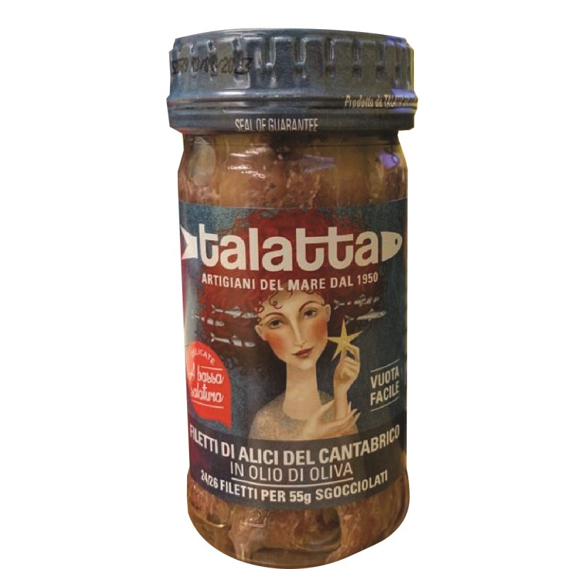 FILETTI  DI ALICI DEL CANTABRICO IN OLIO DI OLIVA ART.1001 100 GR  1 PZ
