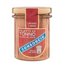FILETTI DI TONNO ALL'OLIO DI OLIVA IN VETRO CONSORCIO GR 180 /120   1 PZ