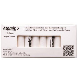Filtri per pipa atomic cartone con tappi di ceramica  con carboni attivi 19 pz